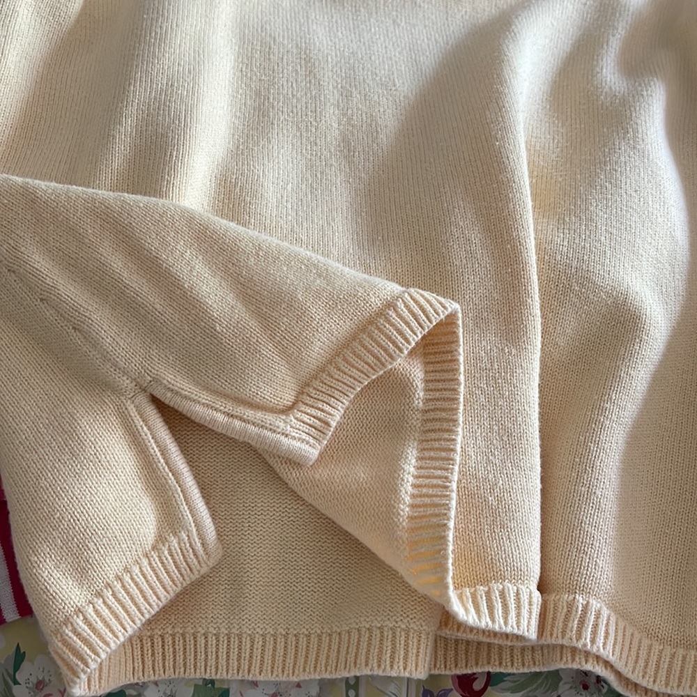 Vintage Talbots Yellow V Neck Shortsleeved Sweater Cotton Blend NWOT - Picture 7 of 7